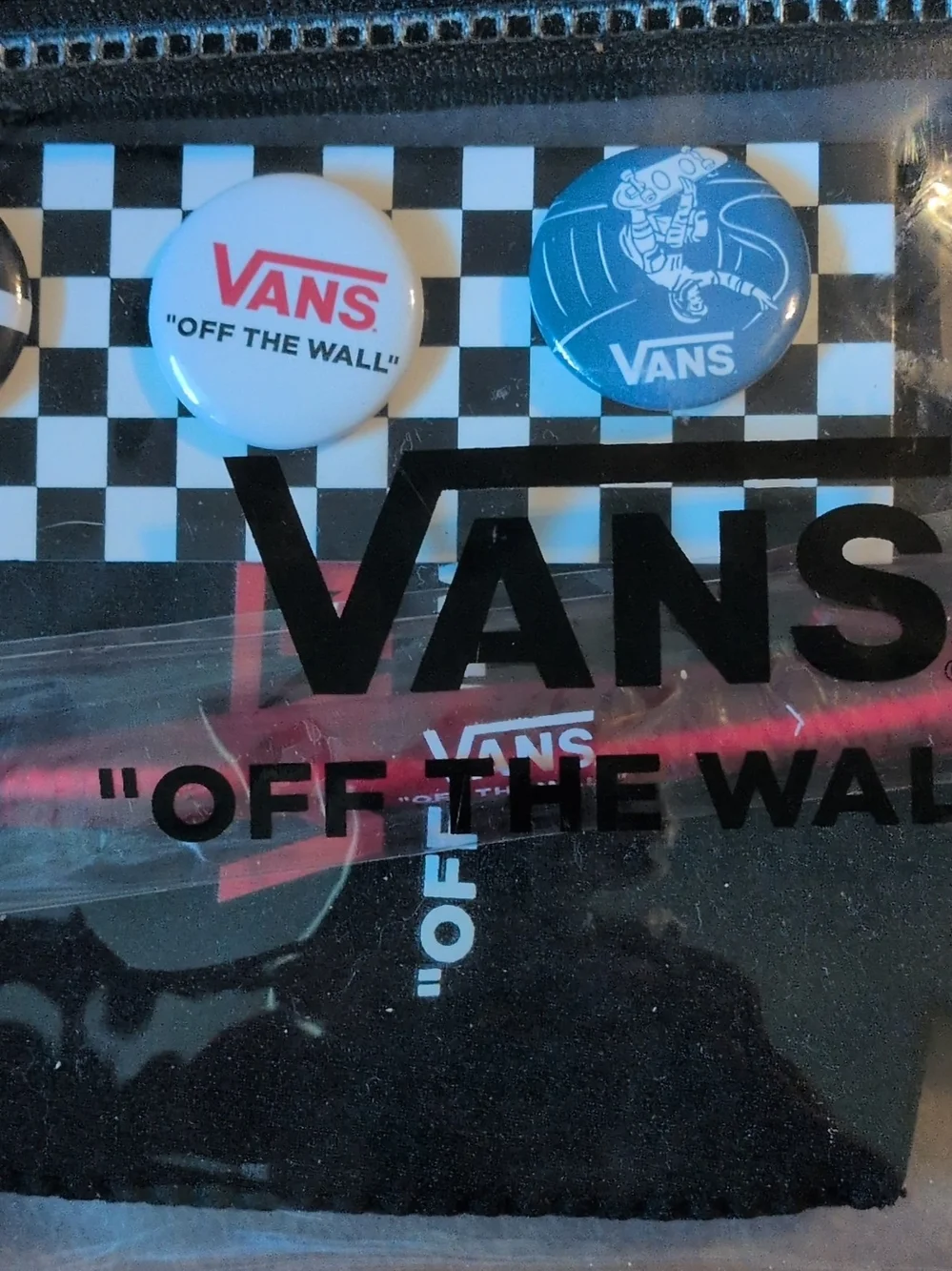 VANS Off the Wall Clear Zip Pouch Zipper Pouch Bag With Promotional Goodies